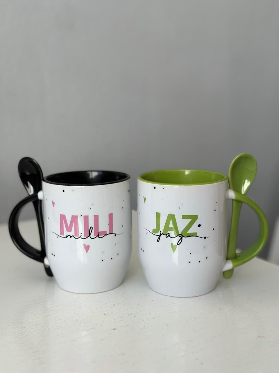 Tazas con cuchara personalizadas con nombre
